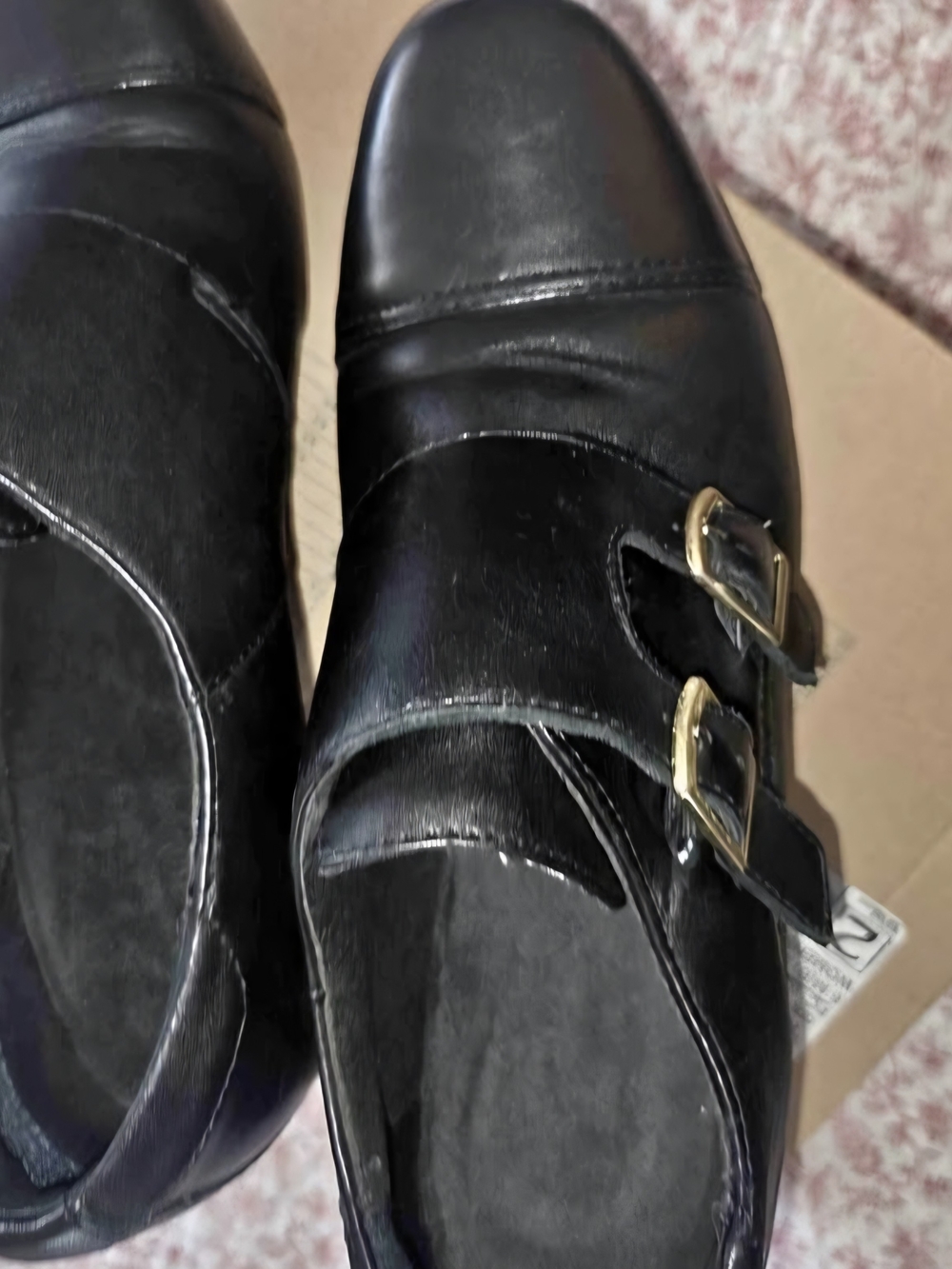 Clarks Athena Black Leather Double Buckle Heels Pumps Size 8M - Picture 8 of 8